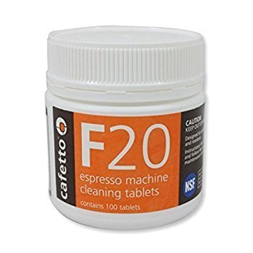 Cafetto F20 High Performance Espresso Machine Cleaning Tablets (100 Count Tablets Jar)