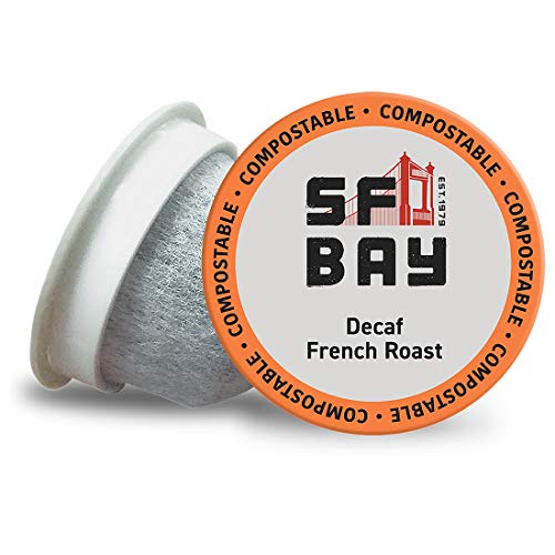 San Francisco Bay OneCup Decaf French Roast 72 Count- Single Serve Coffee Compatible with Keurig K-cup Brewers (6 Boxes of 12 Pods) Single Serve Coffee Pods, Compatible with Most Single Serve Brewers