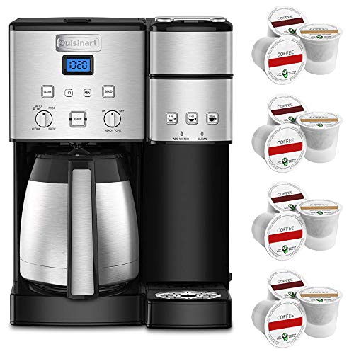 Cuisinart SS-20 Coffee Center 10-Cup Thermal Single-Serve Brewer Coffeemaker Silver (SS-20) with Victor Allen Colombian Single Serve Brew Cups of Coffee 12 K-Cups