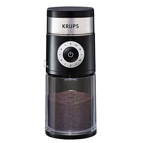 KRUPS GX550850 Precision Grinder Flat Burr Coffee for Drip/Espresso/PourOver/ColdBrew, 12 cup, Black