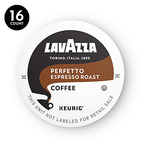 Lavazza Perfetto Single-Serve Coffee K-Cups for Keurig Brewer, Dark and Velvety Espresso Roast, 16-Count Box Net WT 5.5oz