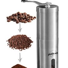 Manual Coffee Grinder Premium Burr Coffee Grinder Adjustable Setting Conical Burr Mill & Brushed Stainless Steel - Manual Coffee Bean Grinder for Aeropress, Drip Coffee, Espresso, French Press, Turkish Brew USA Company... (Stainless)