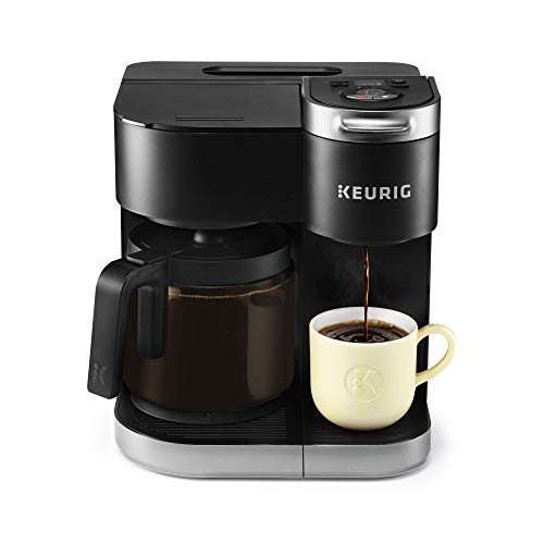 Keurig K-Duo Coffee Maker, Single Serve and 12-Cup Drip Coffee Brewer, Compatible with K-Cup Pods and Ground Coffee, Black (Renewed)