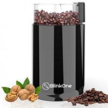 BlinkOne Electric Coffee Grinder with Stainless Steel Blades (Black)