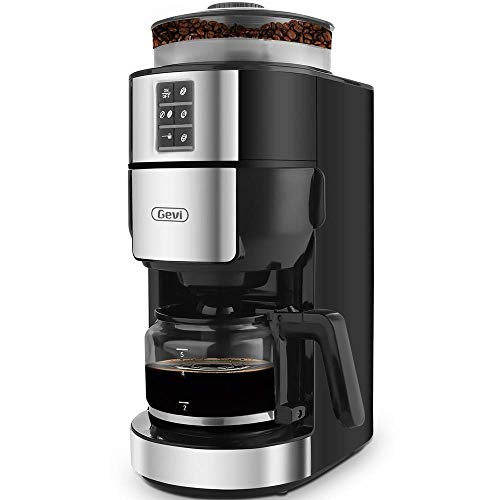 Grind and Brew Coffee Maker with Built-In Burr Coffee Grinder, Drip Coffee Machine, 5-Cups,Black