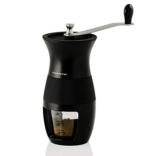 OVENTE Burr Coffee Grinder, Stainless Steel, Black (CGM130B), 120ml