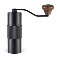 Household ultra-smooth manual coffee grinder, 24 seconds easy grinding upgrade, double bearings stable grinding, stainless steel core adjustable, manual coffee powder fast core (black) capacity of 20g (silvery)