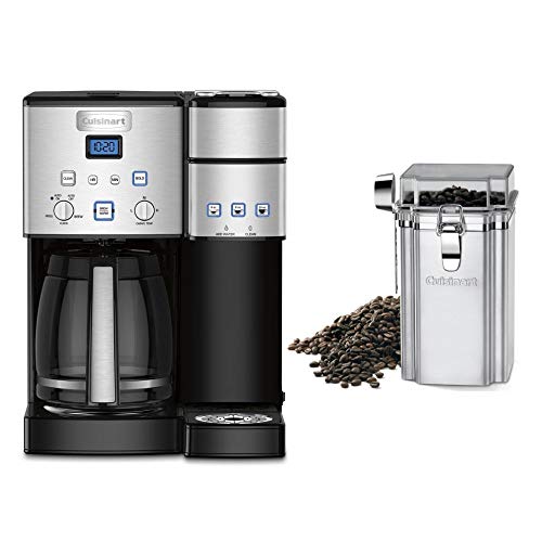 Cuisinart SS-15 Maker Coffee Center 12-Cup Coffeemaker and Single-Serve Brewer (Silver) Bundle with Cuisinart Coffee Canister (2 Items)
