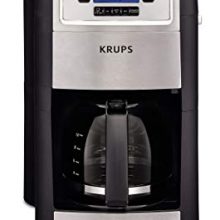 KRUPS Grind and Brew Auto-start Coffee Maker with Builtin Burr Coffee Grinder, 10 Cups, Black (Renewed)