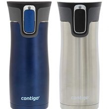 Contigo Autoseal West Loop 2.0 - Vacuum Insulated Stainless Steel Coffee Travel Mug - Keeps Drinks Hot or Cold for Hours - Fits Under Single-Serve Brewers- 16oz, Trans Matte Monaco & Stainless