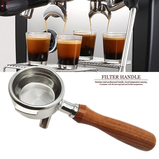 AREYOUCAN 58mm Stainless Steel Portafilter Handle Espresso Machine Handle Double Cup E61 Bottomless Filter Holder