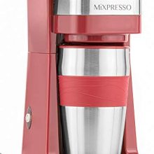Ultimate 2-In-1 Single Cup Coffee Maker & 14oz Travel Mug Combo | Portable & Lightweight Personal Drip Coffee Brewer & Tumbler Advanced Auto Shut Off Function & Reusable Eco-Friendly Filter (Red)