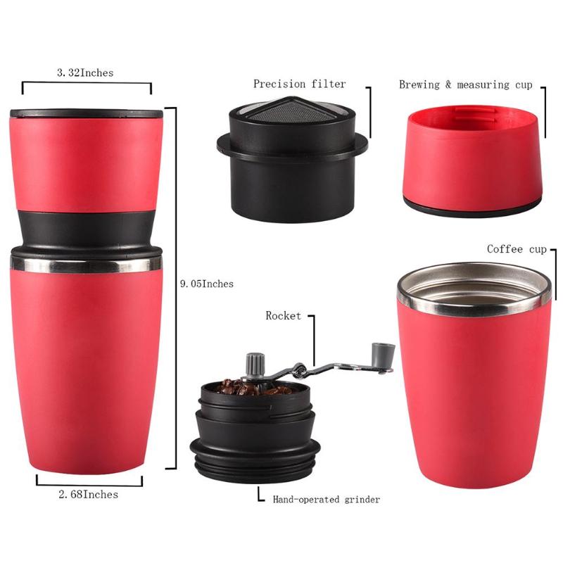 Portable Manual Coffee Maker Hand Pressure Espresso Machine Coffee Pressing Bottle Pot Caffee Maker Grinder Filter Cup