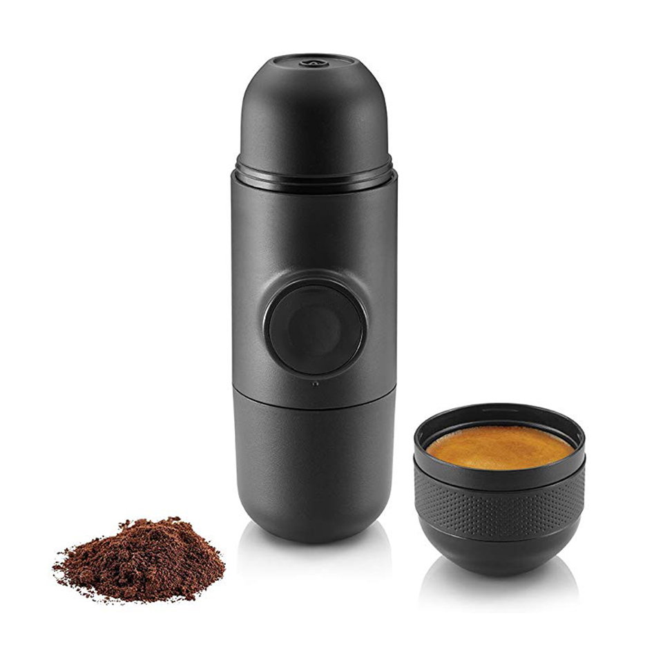 Portable Espresso Machine, Compatible Ground Coffee, Small Travel Coffee Maker, Manually Operated from Piston Action