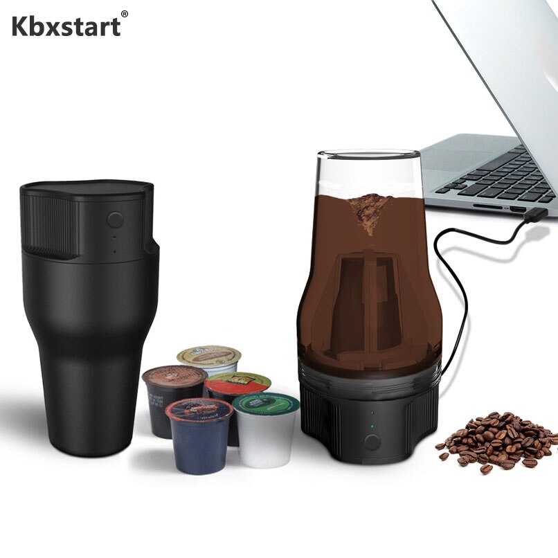 Kbxstart Mini Portable USB Charging Coffee Cup Coffee Maker Circulating Extraction Travel Coffee Machine with Kcup Filter