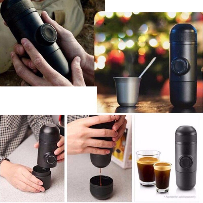 Mini Portable Manual Espresso Machine Travel Camping Coffee Maker Hand-pump Cup for Home Traveller