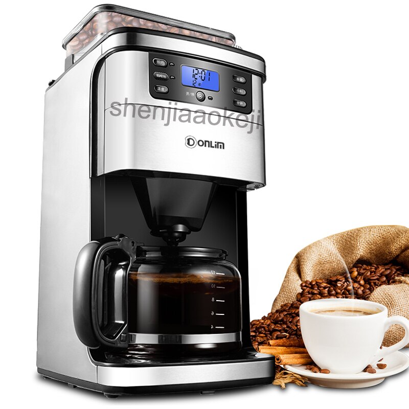 KF800 Multi-function coffee machine bean grinding machine commercial American drip coffee maker For Home/Office /Cafe 220v 900W