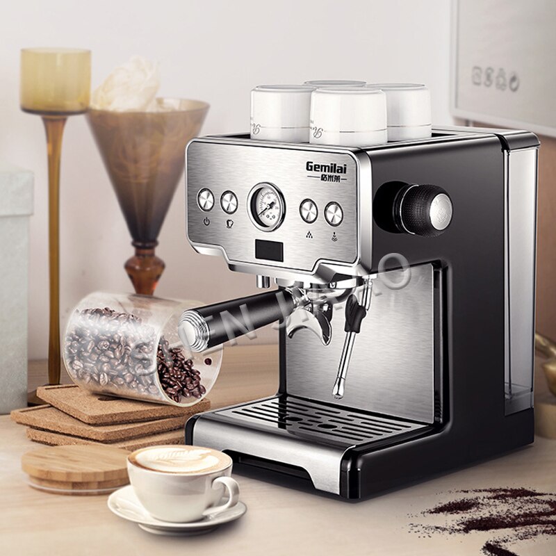 Stainless Steel Italian Coffee Maker espresso machine 15bar home semi-automatic pump type coffee machine 1450W