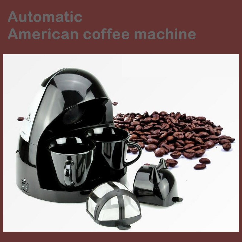 Fully Automatic 2 Cups Cafe Americal Drip Type Coffee Maker EU Plug 250ML Capacity Coffee Making Machine for Home Office