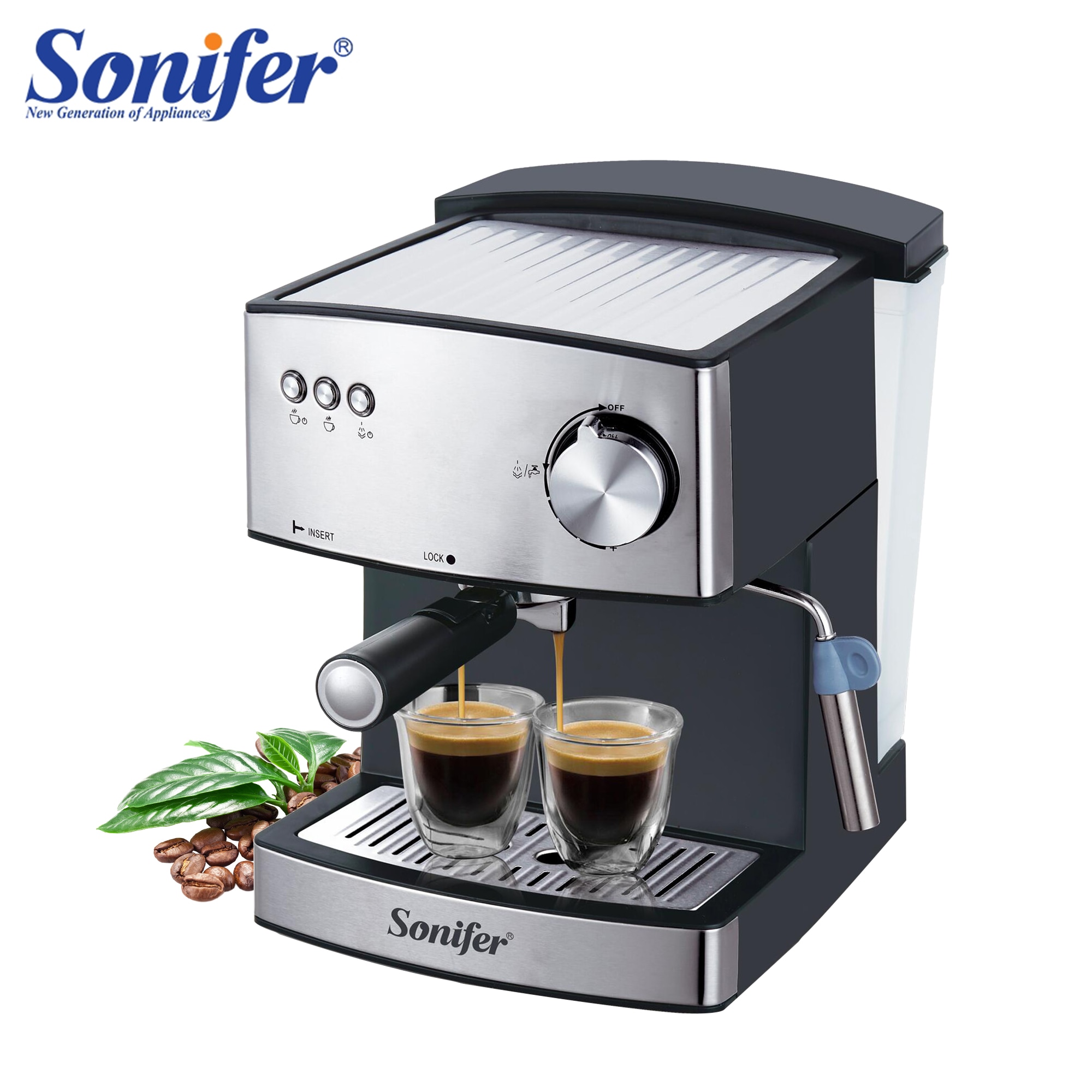 1.6L Espresso Electric Coffee Machine Express Electric Foam Coffee Maker Electric Milk Frother Kitchen Appliances 220V Sonifer