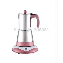 220v 6cups Electric stainless steel moka coffee pot/stainle sttel espresso coffee maker with vision window &elegant