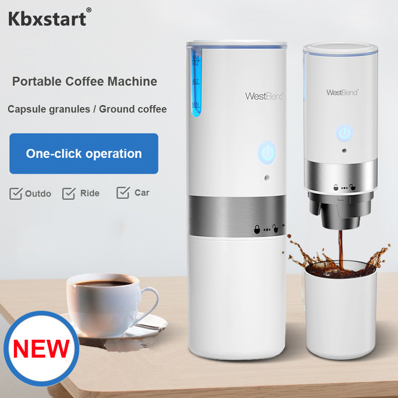 Portable Capsule Coffee Machine Mini Fully Automatic Car Coffee Maker USB Rechargeable