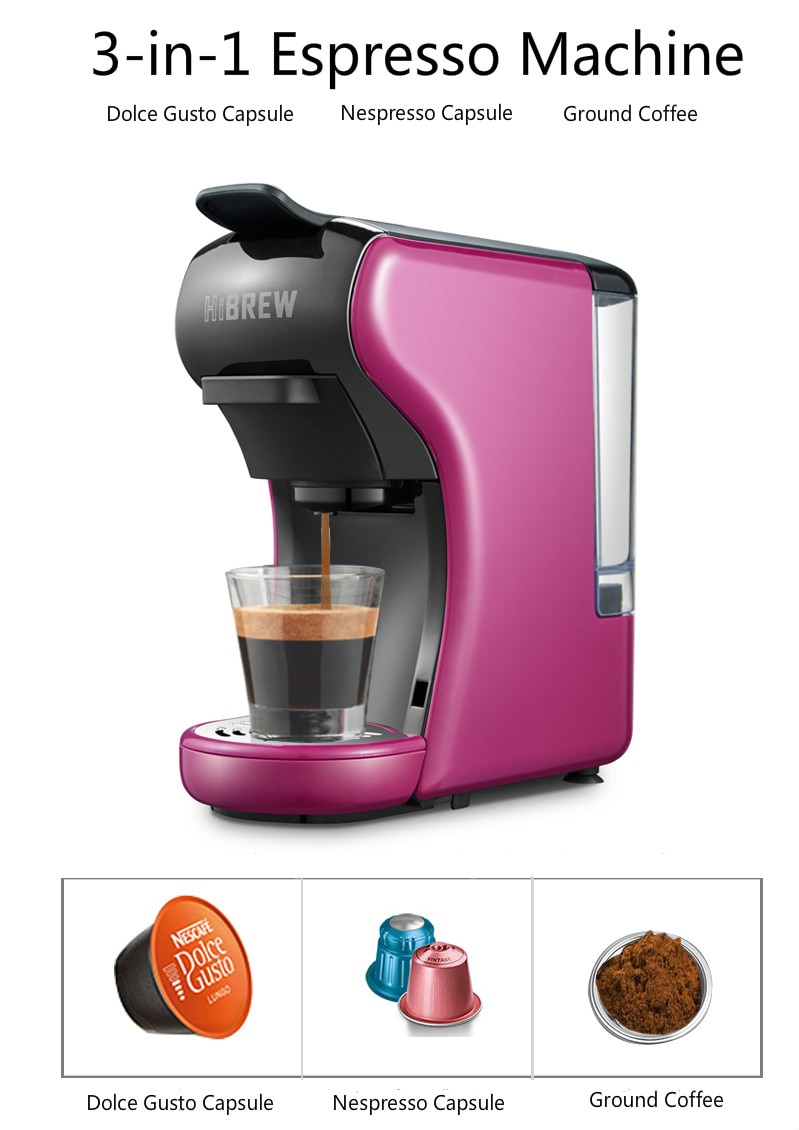 HiBREW 3-In-1 Multi-Function Espresso coffee Machine;coffee maker, espresso maker,Dolce gusto capsule coffee machine,