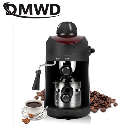 DMWD MINI Espresso Coffee Maker 5Bar Italian Pump Pressure Steam Milk Frother Foam Bubble Machine Automatic Fancy Cappuccino Pot