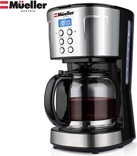 Mueller UltraBrew Coffee Maker, Programmable 12-Cup Machine, Multiple Brew Strength, Keep Warm