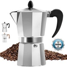 Classic Stovetop Espresso Maker for Great Flavored Strong Espresso, Classic Italian Style 3 Espresso Cup Moka Pot, Makes Delicious Coffee, Easy to Operate & Quick Cleanup Pot - by Zulay Kitchen