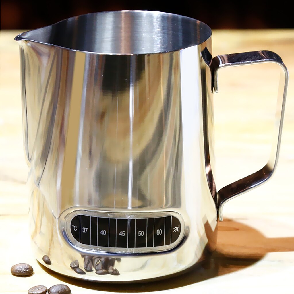 1 piece Milk Coffee Pitcher Thermometer Frothing Jug 600ml Stainless Steel Material, for Espresso Machine