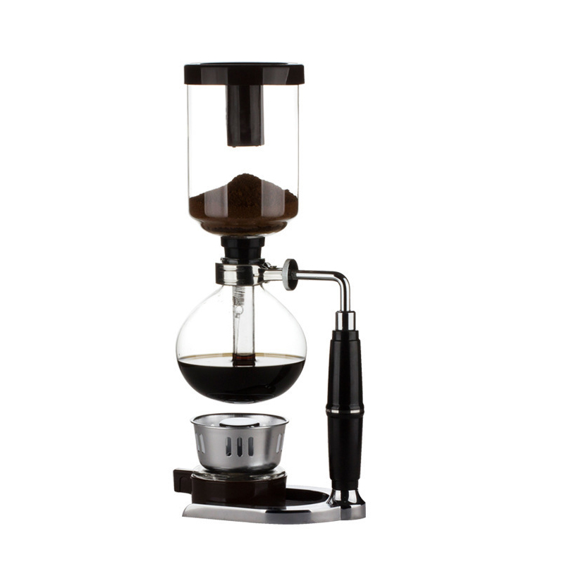 Vacuum Coffee Siphon 3-5 Cup Glass Syphon Coffe Maker with Alcohol Burner Manual Espresso Drip Coffee Machine Barista Percolator