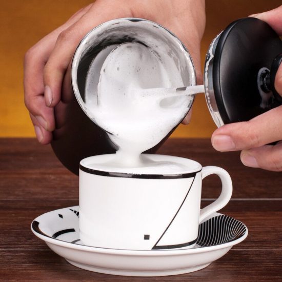 Cylinder Milk Double Deck Stainless Steel Hand Cream Frothing Milk Cup Coffee Maker 200ml