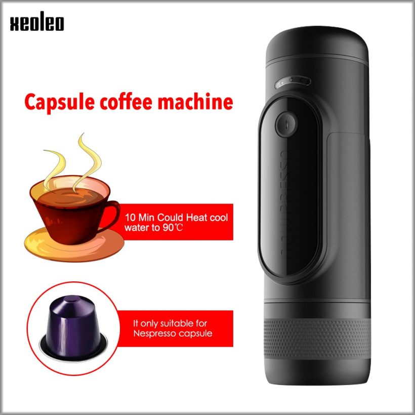 XEOLEO Portable Coffee maker 12V Charging Capsule machine Espresso Coffee machine 2600mAh Battery Could Heat cool water 15Bar