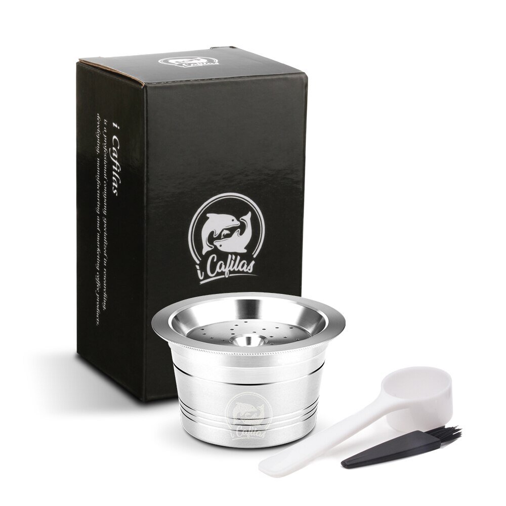 Stainless Steel Coffee Capsules Refillable Pods Refillable Coffee Capsules with Spoon and Brush for K-fee Espresso Machines