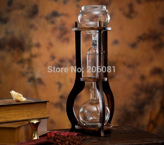 Water drip coffee maker/ice drip coffee maker/ice drip colf brewer/Dripper coffee maker 600cc ,wood pillar factory directly sale