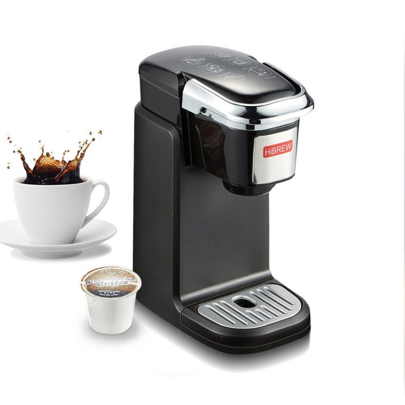 HiBREW Single Serve K Cup Coffee Maker Brewer for K-Cup Pod & Ground Coffee, compact size designed for portable