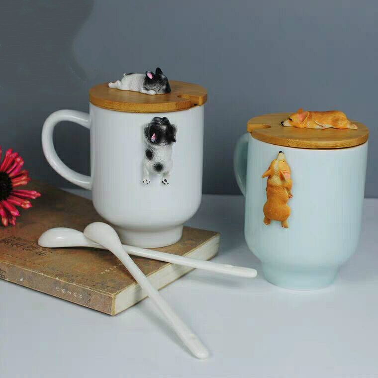 Cartoon 3D Coffee Mug Corgi Mugs Cute Animal Tea