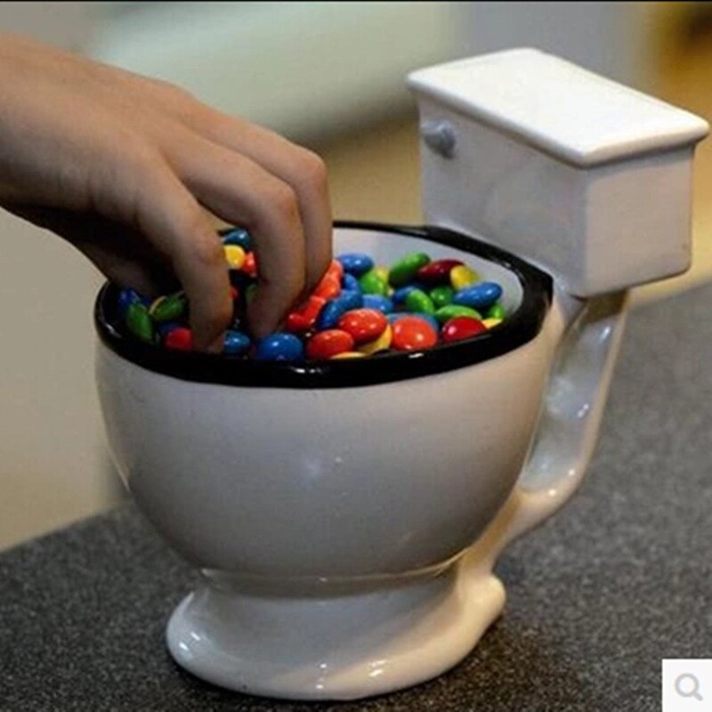 300ml Creative Toilet Ceramic Coffee Mug With Handle Tea Milk Ice Cream Fruit Juice Water Cup For Breakfast Travel Birthday Gift