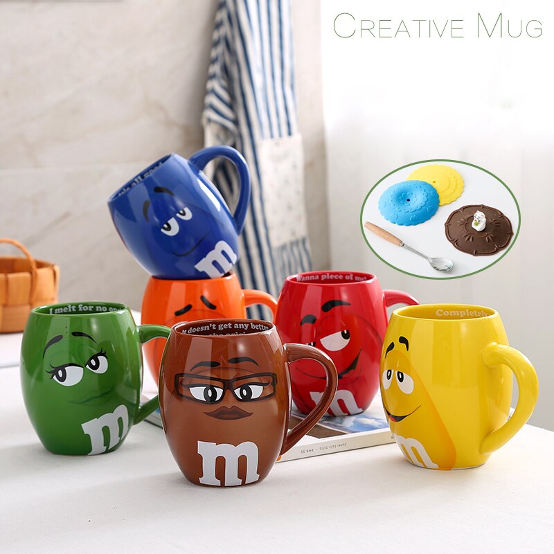 Cartoon Ceramic mugs M Beans Chocolate Beans