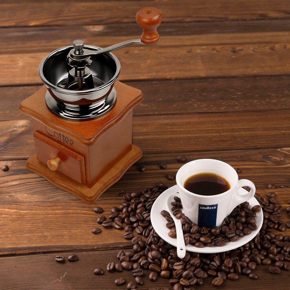 Home Kitchen Tool Classical Wooden Hand Coffee Grinder