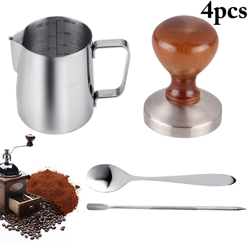 58mm Stainless steel Coffee Tamper with 12oz Frothing Pither