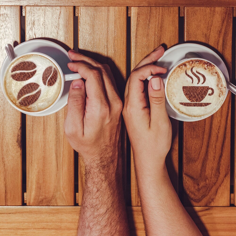 Coffee Stencils Portable Stainless Steel Cappuccino Arts