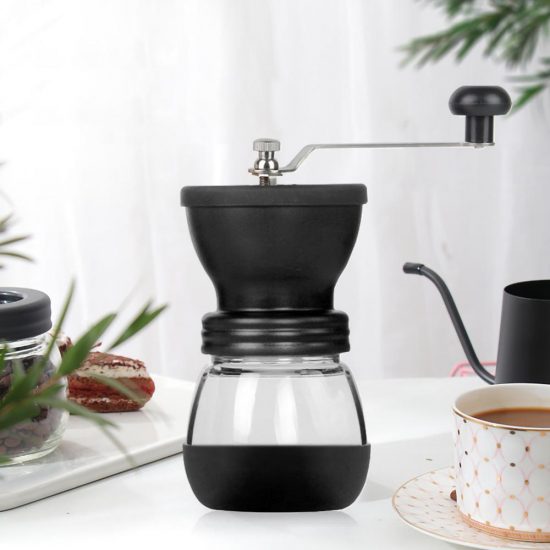 Silver Coffee Grinder Mini Stainless Steel Hand Manual Handmade