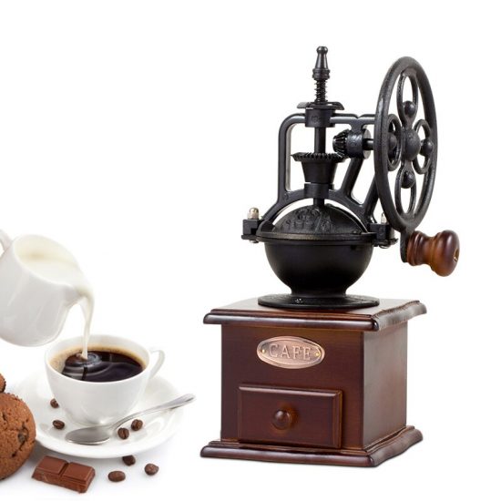 Hand Coffee Grinder Wood Metal Retro Classical Mini Burr