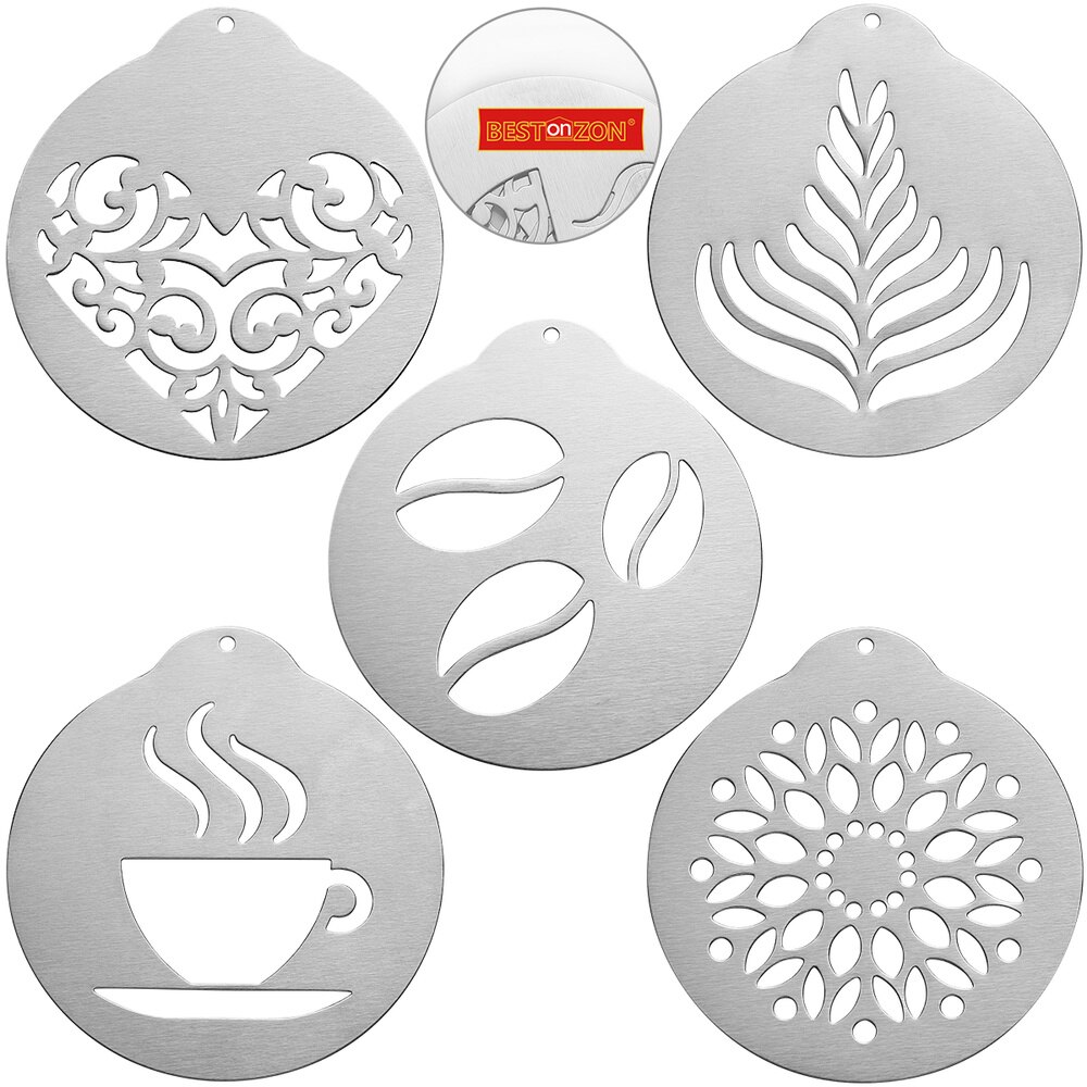 Coffee Stencils Portable Stainless Steel Cappuccino Arts SALE Coffee 