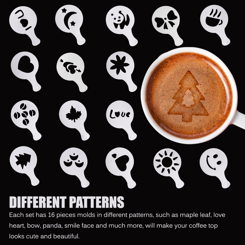 Plastic Cappuccino Coffee Foam Spray Template Stencils DIY