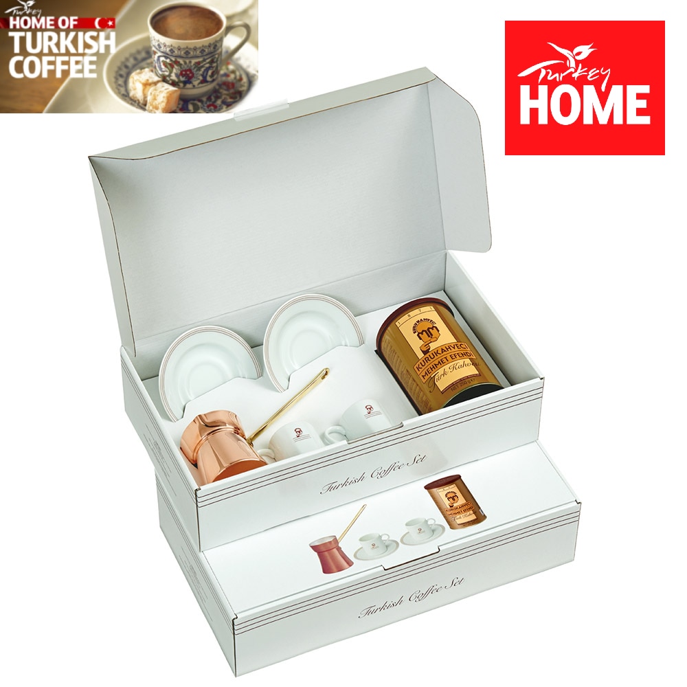Turkish Coffee Maker Full Set Cezve Copper Pot Cup