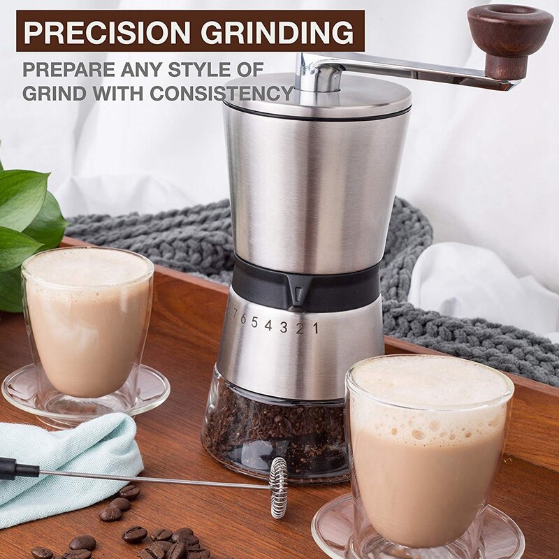 Coffee Grinder Conical Ceramic Burr Portable Hand Crank