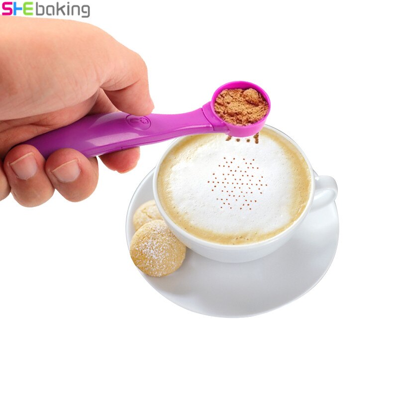16 Templates Electrical Kit Latte Art Stencils Coffee Spoon